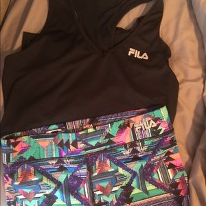 Fila workout shorts and tank